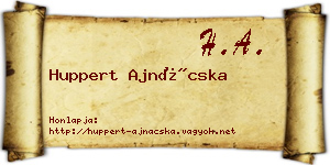 Huppert Ajnácska névjegykártya